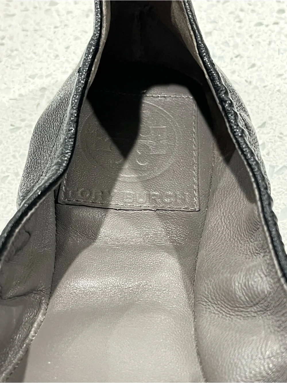 Tory Burch Amelia Black Leather Ballet Flats Size 7 Very Good Condition No Box